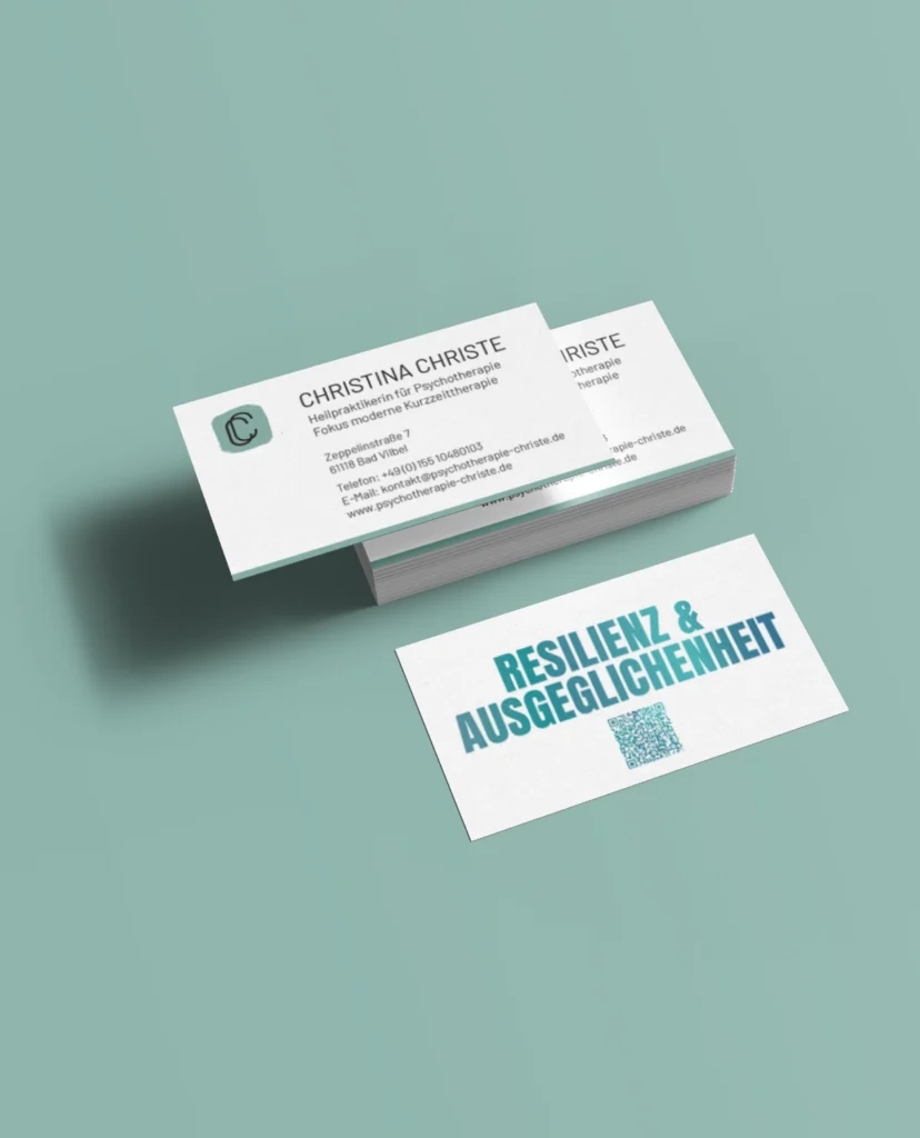 Visitenkarte im Corporate Design von Psychotherapie Christe