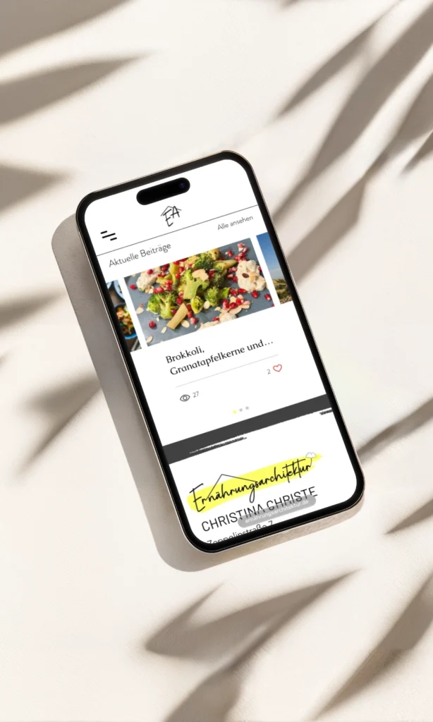 Blog-Design für Ernährungsarchitektur