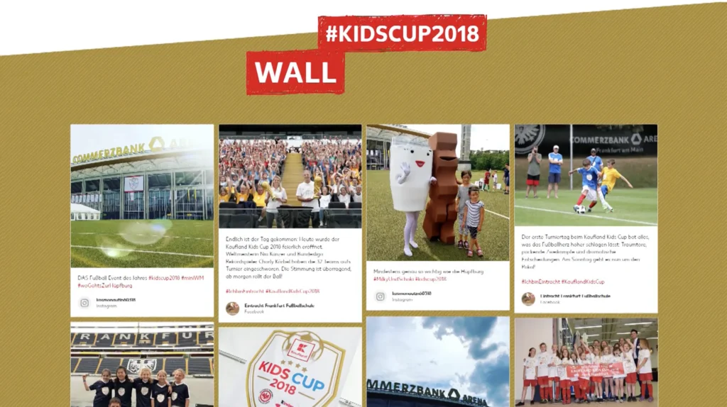 Social Wall des Kaufland Kids Cup