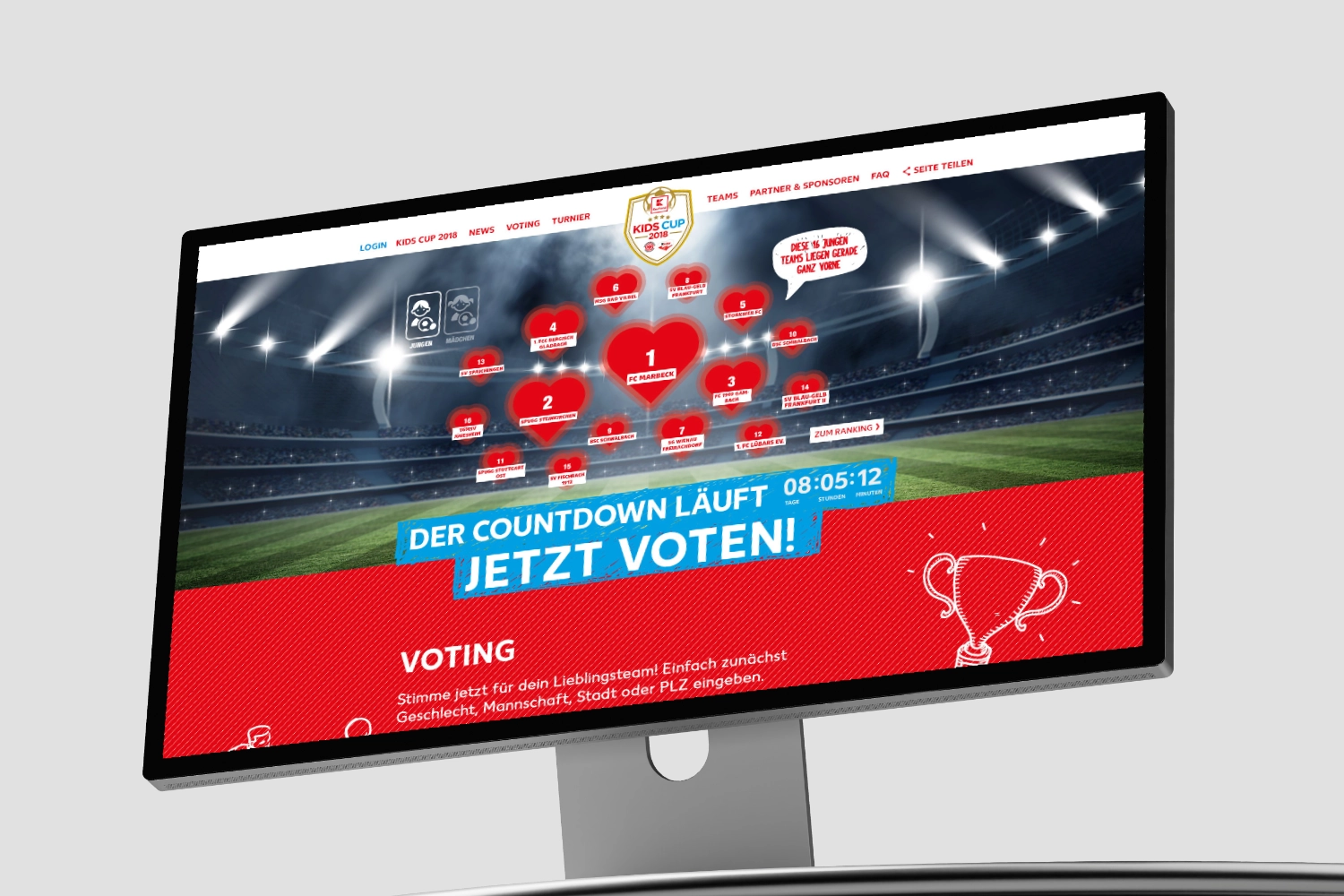 Digitale Voting-Plattform des Kaufland Kids Cup