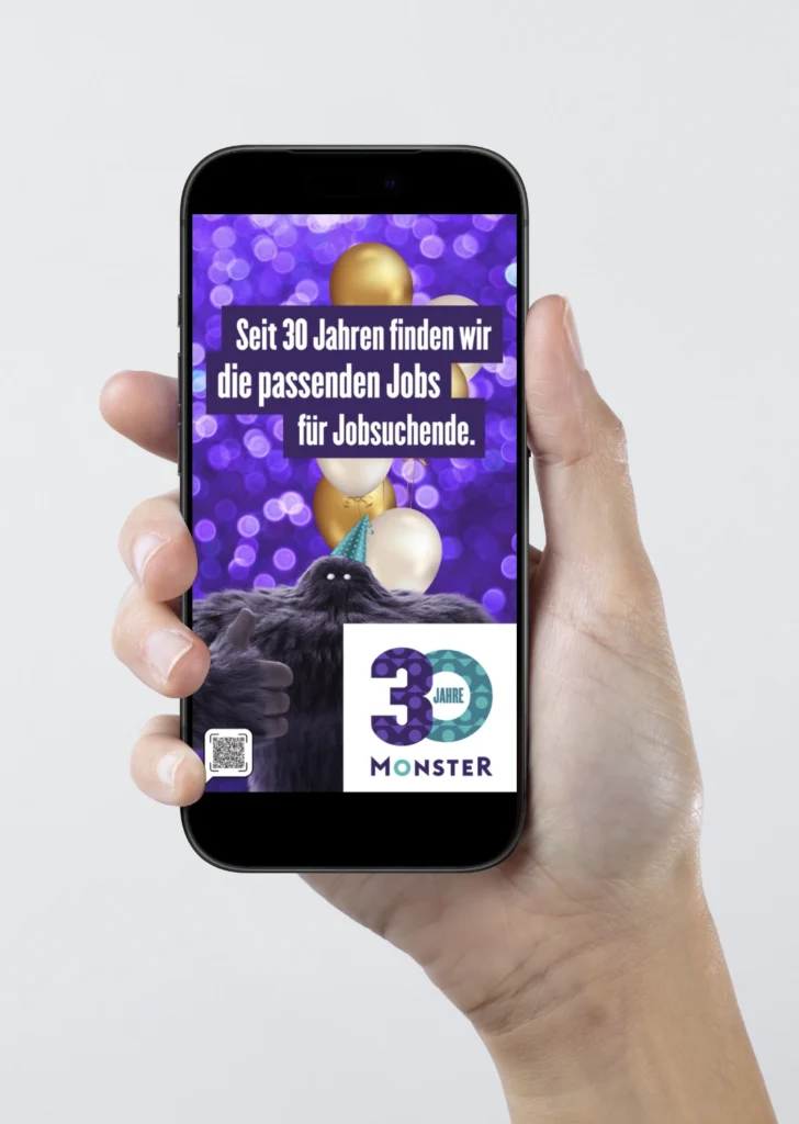 Mobile Creative der Jubiläumskampagne 30 Jahre Monster
