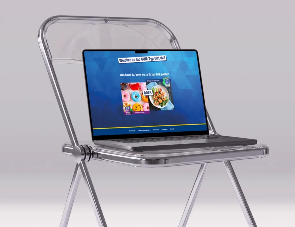 Desktop-Ansicht der tic tac GUM Sampling-Aktivierung - Quiz